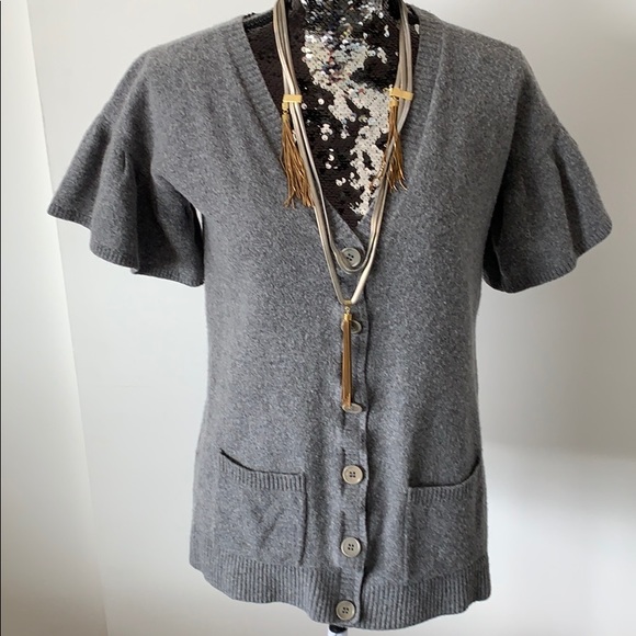 Beautiful BCBG grey sweater blouse - Picture 1 of 3
